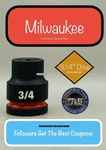 Milwaukee 49-66-6303 3/4 In. Shockwave Impact Duty 3/4" Drive Shallow Socket. Fixed Price $17.08.