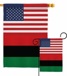African American Us Friendship Garden Flag Nationality Regional House Banner. Fixed Price $18.95.