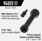 Klein Tools 3-in-1 Impact Socket Lineman Utility Electrical Tool Square Size. Fixed Price $133.94.