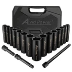 Avid Power 18pcs 1/2-inch Drive Impact Socket Set, 10-24mm Metric Sizes Socke.... Fixed Price $51.76.