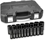 Gearwrench 19 Piece 1/2 Inch Drive 6 Point Impact Socket Set, Deep, Sae 1/2". Fixed Price $202.99.