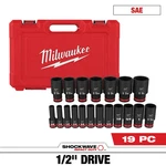 Milwaukee 49-66-7012 Shockwave 1/2" Impact Duty Sae Socket Set - 19 Pc. Fixed Price $104.77.