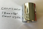 Craftsman 18 Mm X 3/8" Dr Socket 6 Pt Cmmt 43579 Chrome Finish Free Shipping. Fixed Price $8.96.