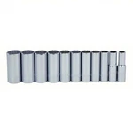 Proto Socket Set: 1/2" Drive, 11 Pieces, To 1 1/8", 12-point, Deep, J54104. Fixed Price $225.00.