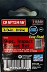 Craftsman 3/8-inch Impact Socket Set 9-piece Sae (n.o.s.) 9-15580 (made In Usa). Fixed Price $99.00.
