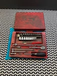 Snap On 1/4 Drive Socket Set Metric, Sae Ratchet Extensions With Case. Fixed Price $250.00.