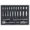 Wiha 33396 25 Piece 1/4" Drive Professional Standard & Deep Socket Tray Set-sae. Fixed Price $97.43.