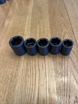 Husky - Lot Of 5 Shallow Metric Impact Sockets, 1/2 Drive,(19,21,22,24,27mm). Fixed Price $50.00.