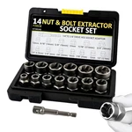14 Piece Bolt Extractor Kit, 3/8" Drive Impact Lug & Nut Remover Socket Tool .... Fixed Price $23.84.