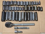 Proto 42 Pc Socket Set 1/2" Drive 6 & 12 Pt Deep Standard Impact Sae. Fixed Price $60.00.