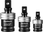 3 Pack Impact Wobble Socket Adapter Kit, 1/2" 3/8" 1/4" Chrome Pcs,. Fixed Price $34.99.