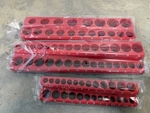 Olsa Tools 2 Row Magnetic Socket Organizer Metric 1/4 3/8 1/2 Holder Red. Fixed Price $29.99.