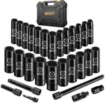 29pcs 1/2" Drive Metric Deep Socket Set With Case For Auto Repair, Cr-v Steel. Fixed Price $116.99.