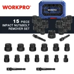 Workpro 15pc Impact Bolt & Nut Remover Set 3/8" Drive Extractor Black Oxide. Fixed Price $28.19.