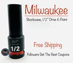 Milwaukee 49-66-6222 Shockwave Impact Rated 1/2" Dr. Deep Socket Sae. Fixed Price $12.91.