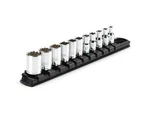 1/4 Inch Drive 12-point Socket Set With Rail, 11-piece (5/32-9/16 In.). Fixed Price $34.99.