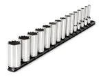 Tekton 3/8 Inch Drive Deep 12-point Socket Set With Rail, 15-piece (1/4-1 In..... Fixed Price $74.86.