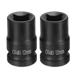 2pcs 4 Point Square Socket 1/2" Drive 12mm Metric Cr-mo Impact Wheel. Fixed Price $17.32.