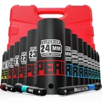 Aiourx 18 Piece 1/2" Drive Deep Impact Socket Set, 10mm - Large Metric. Fixed Price $64.68.