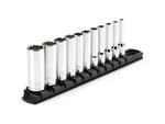 1/4 Inch Drive Deep 12-point Socket Set With Rail, 11-piece (5/32-9/16 In.). Fixed Price $39.99.