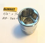 Dewalt 5/8" X 1/2" Dr Shallow Polished Chrome Socket 88-766d 6pt Free Shipping. Fixed Price $9.96.