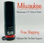 Milwaukee 49-66-6224 Shockwave Impact Duty 1/2 Drive 5/8 Deep 6 Point Socket. Fixed Price $13.97.