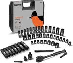 Suzume 3/8 Impact Socket Set, Cr-v 3/8" 50 Pcs Sae &metric, Black. Fixed Price $84.99.